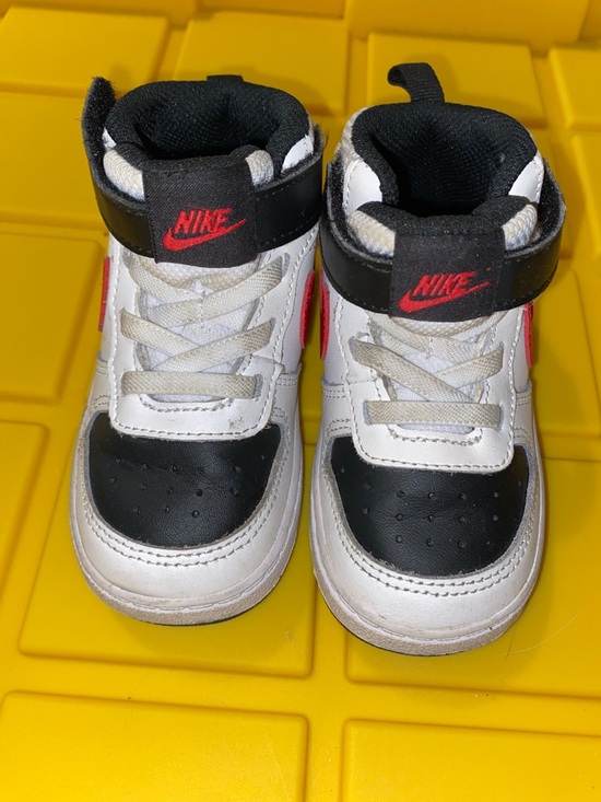 Nike Other - Nike Kids White Black Red High-Top Sneakers with Strap size 7c toddler